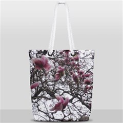 Saucer Magnolia Tree Full Print Rope Handle Tote (small) by okhismakingart