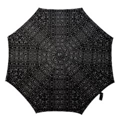 Black And White Ethnic Ornate Pattern Hook Handle Umbrellas (small) by dflcprintsclothing