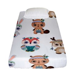 Cute Cartoon Boho Animals Seamless Pattern Fitted Sheet (single Size) by BangZart