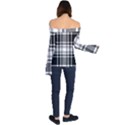 Pixel background design modern seamless pattern plaid square texture fabric tartan scottish textile Off Shoulder Long Sleeve Top View2