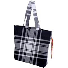 Pixel Background Design Modern Seamless Pattern Plaid Square Texture Fabric Tartan Scottish Textile Drawstring Tote Bag by BangZart