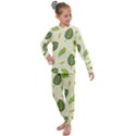 Leaf spring seamless pattern fresh green color nature Kids  Long Sleeve Set  View1