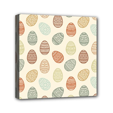 Seamless Pattern Colorful Easter Egg Flat Icons Painted Traditional Style Mini Canvas 6  X 6  (stretched) by BangZart