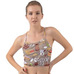 Vector Seamless Pattern With Doodle Coffee Equipment Mini Tank Bikini Top by BangZart
