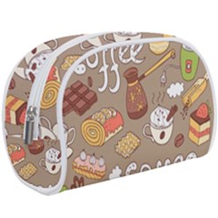 Vector Seamless Pattern With Doodle Coffee Equipment Makeup Case (large) by BangZart