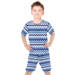 Zigzag Pattern Seamless Zig Zag Background Color Kids  Tee And Shorts Set by BangZart