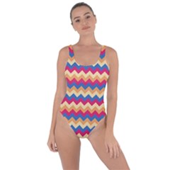 Zigzag Pattern Seamless Zig Zag Background Color Bring Sexy Back Swimsuit by BangZart