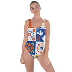 Mexican Talavera Pattern Ceramic Tiles With Flower Leaves Bird Ornaments Traditional Majolica Style Bring Sexy Back Swimsuit by BangZart