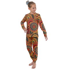Bright Seamless Pattern With Paisley Elements Hand Drawn Wallpaper With Floral Traditional Kids  Long Sleeve Set  by BangZart