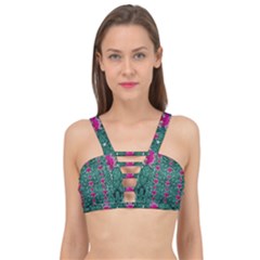 Flowers Love And Silver Metal Hearts Is Wonderful As Sunsets Cage Up Bikini Top by pepitasart