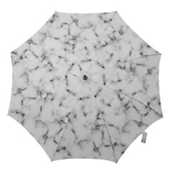 White Faux Marble Texture  Hook Handle Umbrellas (medium) by Dushan
