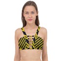 Warning Colors Yellow And Black - Police No Entrance 2 Cage Up Bikini Top View1