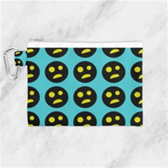 005 - Ugly Smiley With Horror Face - Scary Smiley Canvas Cosmetic Bag (medium) by DinzDas