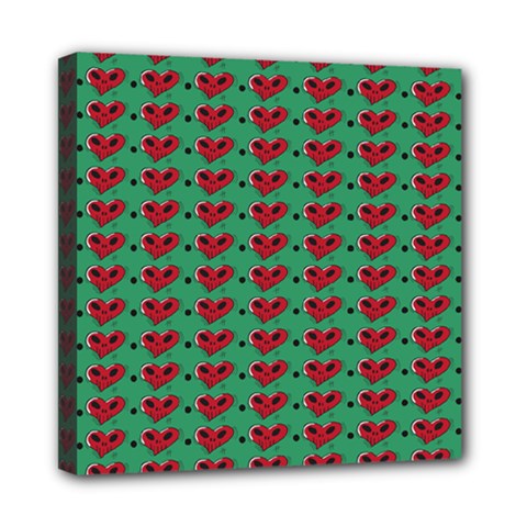 Evil Heart Graffiti Pattern Mini Canvas 8  X 8  (stretched) by DinzDas