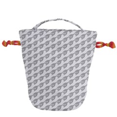 Comic Head Skull Hat Pattern 2 Drawstring Bucket Bag by DinzDas