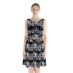 Mountain Bike - Mtb - Hardtail And Dirt Jump 2 Sleeveless Waist Tie Chiffon Dress by DinzDas