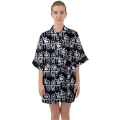 Mountain Bike - Mtb - Hardtail And Dirt Jump 2 Half Sleeve Satin Kimono  by DinzDas