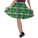 Game Over Karate And Gaming - Pixel Martial Arts A-line Skater Skirt View2
