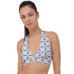 White And Nerdy - Computer Nerds And Geeks Halter Plunge Bikini Top by DinzDas