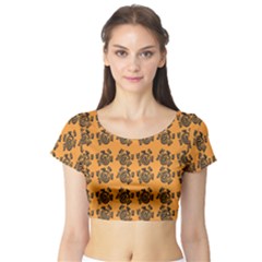 Inka Cultur Animal - Animals And Occult Religion Short Sleeve Crop Top by DinzDas