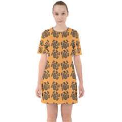Inka Cultur Animal - Animals And Occult Religion Sixties Short Sleeve Mini Dress by DinzDas
