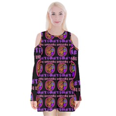 Inka Cultur Animal - Animals And Occult Religion Velvet Long Sleeve Shoulder Cutout Dress by DinzDas