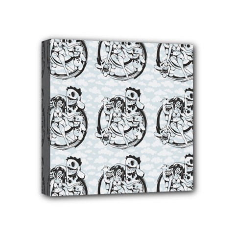 Monster Party - Hot Sexy Monster Demon With Ugly Little Monsters Mini Canvas 4  X 4  (stretched) by DinzDas