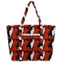  Bull In Comic Style Pattern - Mad Farming Animals Zip Up Canvas Bag View3