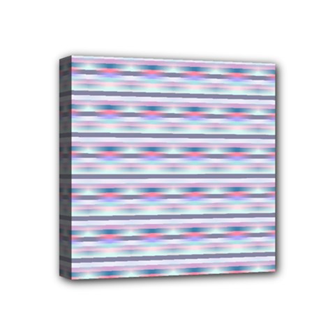 Pastel Lines, Bars Pattern, Pink, Light Blue, Purple Colors Mini Canvas 4  X 4  (stretched) by Casemiro