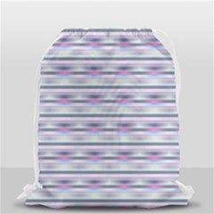 Pastel Lines, Bars Pattern, Pink, Light Blue, Purple Colors Drawstring Bag (small) by Casemiro