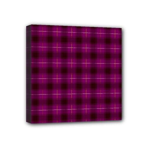 Dark Purple, Violet Tartan, Buffalo Plaid Like Pattern Mini Canvas 4  X 4  (stretched) by Casemiro