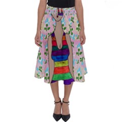 Tan Swimmer Flowerwall Perfect Length Midi Skirt by snowwhitegirl