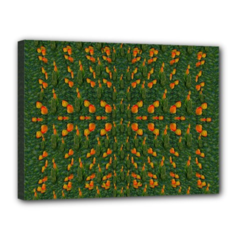 Sakura Tulips Giving Fruit In The Festive Temple Forest Canvas 16  X 12  (stretched) by pepitasart