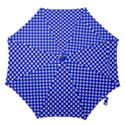 Dark blue and white polka dots pattern, retro pin-up style theme, classic dotted theme Hook Handle Umbrellas (Medium) View1