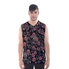 Raccoon Floral Men s Basketball Tank Top by BubbSnugg