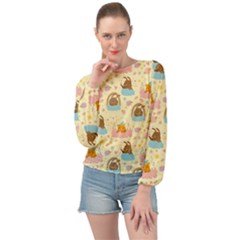 I Am Sleepy Banded Bottom Chiffon Top by designsbymallika