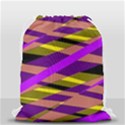 Abstract geometric blocks, yellow, orange, purple triangles, modern design Drawstring Bag (Small) View2