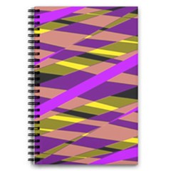 Abstract Geometric Blocks, Yellow, Orange, Purple Triangles, Modern Design 5 5  X 8 5  Notebook by Casemiro