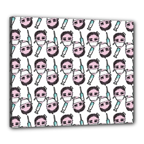 Doctor Pattern White Canvas 24  X 20  (stretched) by snowwhitegirl