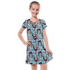Braids Doll Daisies Blue Kids  Cross Web Dress by snowwhitegirl