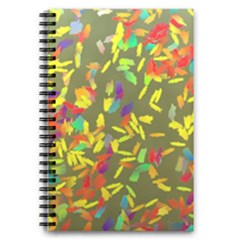 Colorful Brush Strokes Painting On A Green Background                                                    5 5  X 8 5  Notebook New by LalyLauraFLM