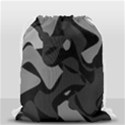 Trippy, asymmetric Black and white, Paint Splash, Brown, Army Style Camo, Dotted Abstract Pattern Drawstring Bag (Small) View2