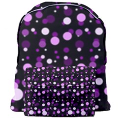 Purple, Pink Bokeh Dots, Asymmetric Polka Dot With Modern Twist Giant Full Print Backpack by Casemiro