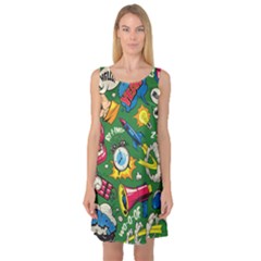 Pop Art Colorful Seamless Pattern Sleeveless Satin Nightdress by Amaryn4rt