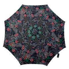 Japanese Wave Koi Illustration Seamless Pattern Hook Handle Umbrellas (large) by Amaryn4rt