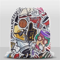 Vintage College Colorful Seamless Pattern Drawstring Bag (small) by Amaryn4rt