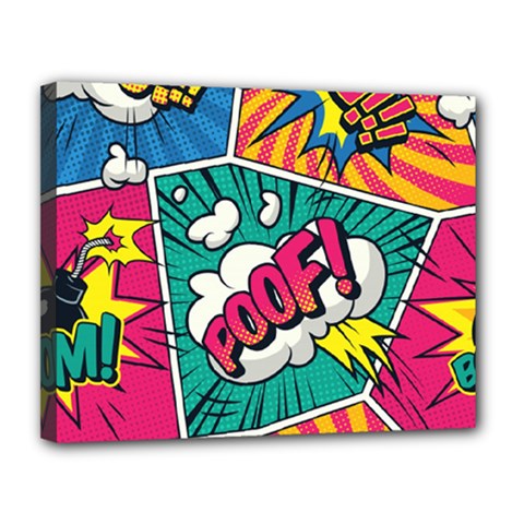 Comic Colorful Seamless Pattern Canvas 14  X 11  (stretched) by Amaryn4rt