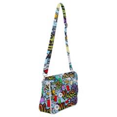 Graffiti Characters Seamless Pattern Shoulder Bag With Back Zipper by Amaryn4rt