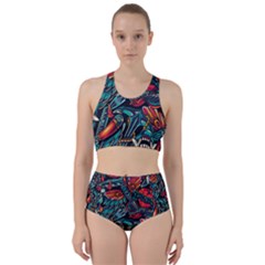 Vintage Tattoos Colorful Seamless Pattern Racer Back Bikini Set by Amaryn4rt