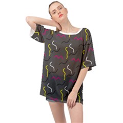 Gray Pattern Oversized Chiffon Top by Saptagram